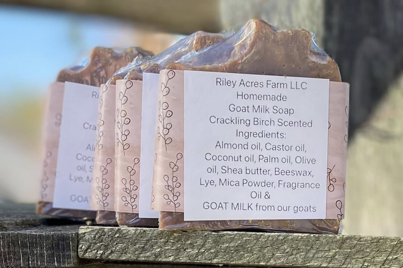 Crackling Birch Scented Goat Milk Soap Bar