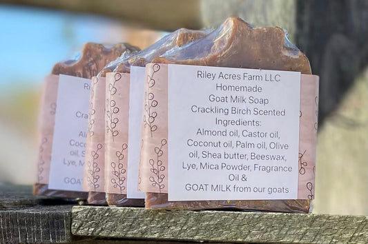 Crackling Birch Scented Goat Milk Soap Bar