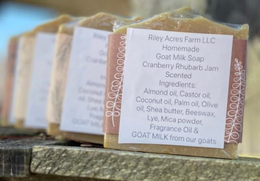 Cranberry Rhubarb Jam Scented Goat Milk Soap Bar