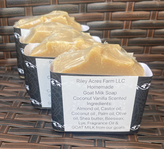 Lightly Scented Coconut Vanilla Goat Milk Soap Bar