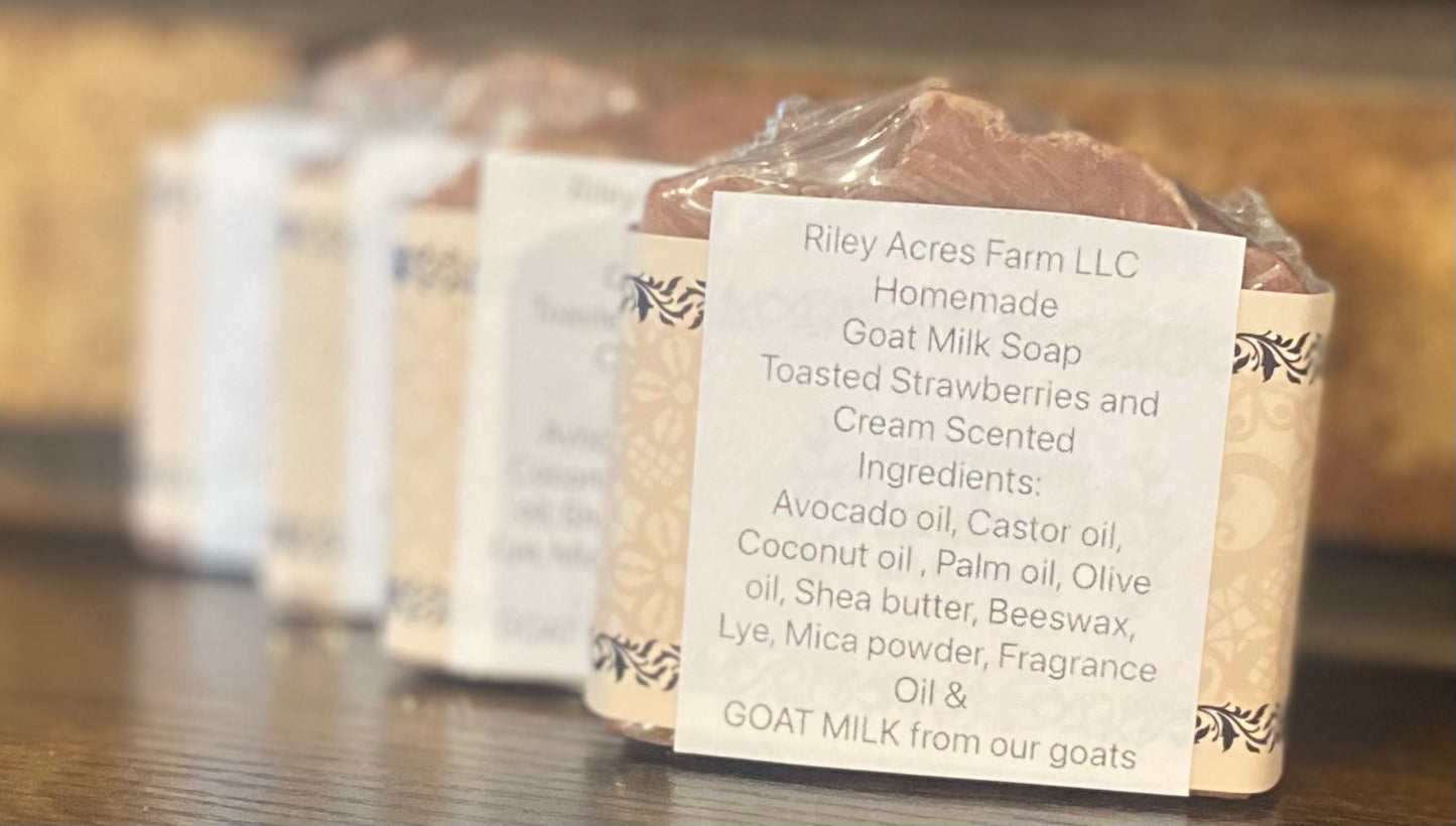 Toasted Strawberries and Cream Goat Milk Soap Bar
