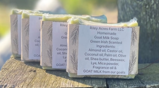 Green Irish Scented Goat Milk Soap Bar